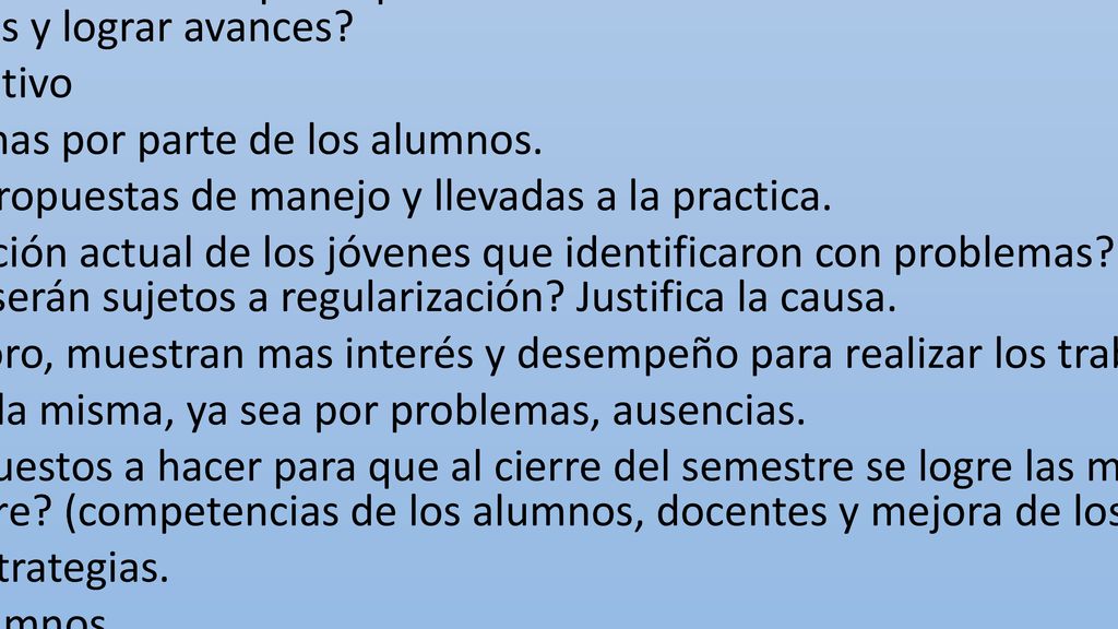 ¿En qué son semejantes o diferentes las expectativas, avances y perspectivas de cada grupo