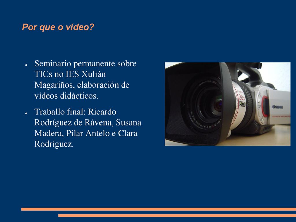 Por que o vídeo Seminario permanente sobre TICs no IES Xulián Magariños, elaboración de vídeos didácticos.