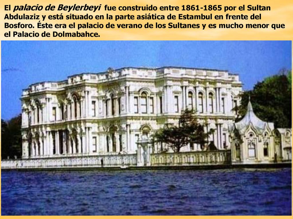 El palacio de Beylerbeyi fue construido entre por el Sultan Abdulaziz y está situado en la parte asiática de Estambul en frente del Bosforo.