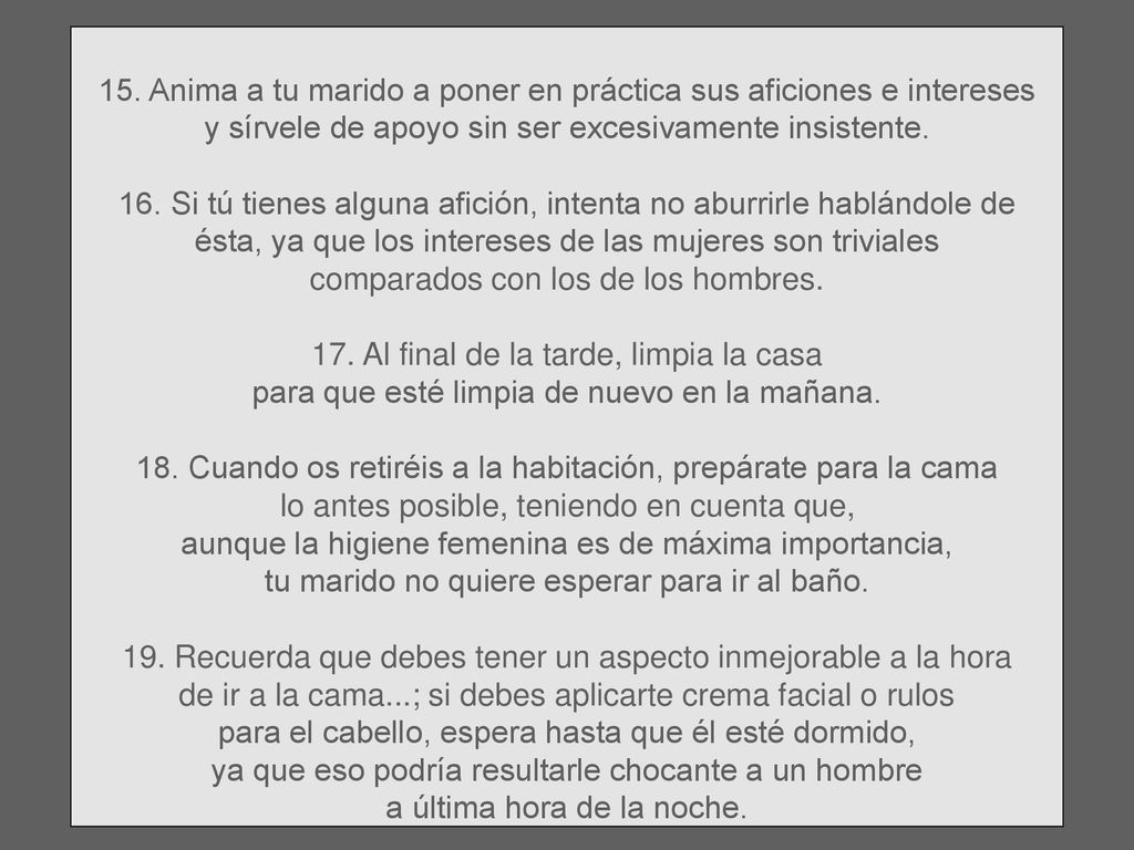 15. Anima a tu marido a poner en práctica sus aficiones e intereses