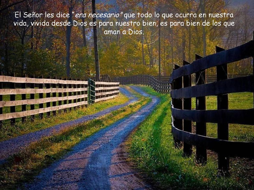 El Señor les dice era necesario que todo lo que ocurra en nuestra vida, vivida desde Dios es para nuestro bien, es para bien de los que aman a Dios.