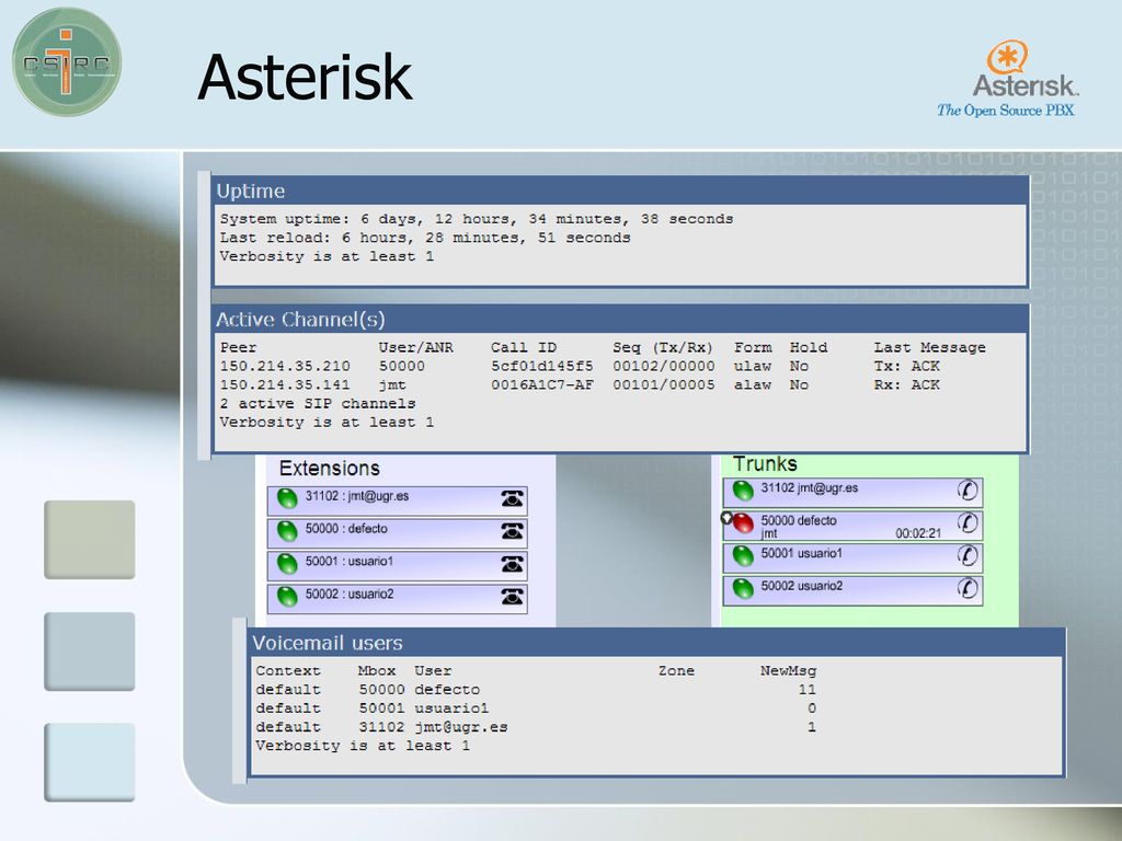 Asterisk El servidor VoIP nos permite tener en sistema PBX completo con características profesionales.