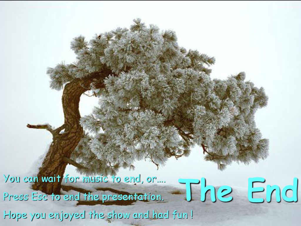 The End You can wait for music to end, or….