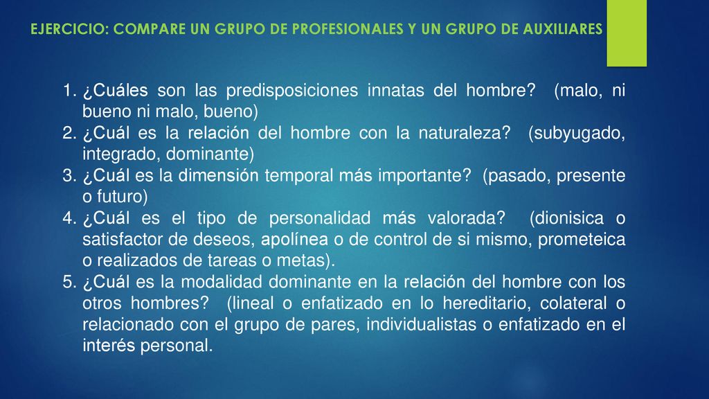 EJERCICIO: COMPARE UN GRUPO DE PROFESIONALES Y UN GRUPO DE AUXILIARES