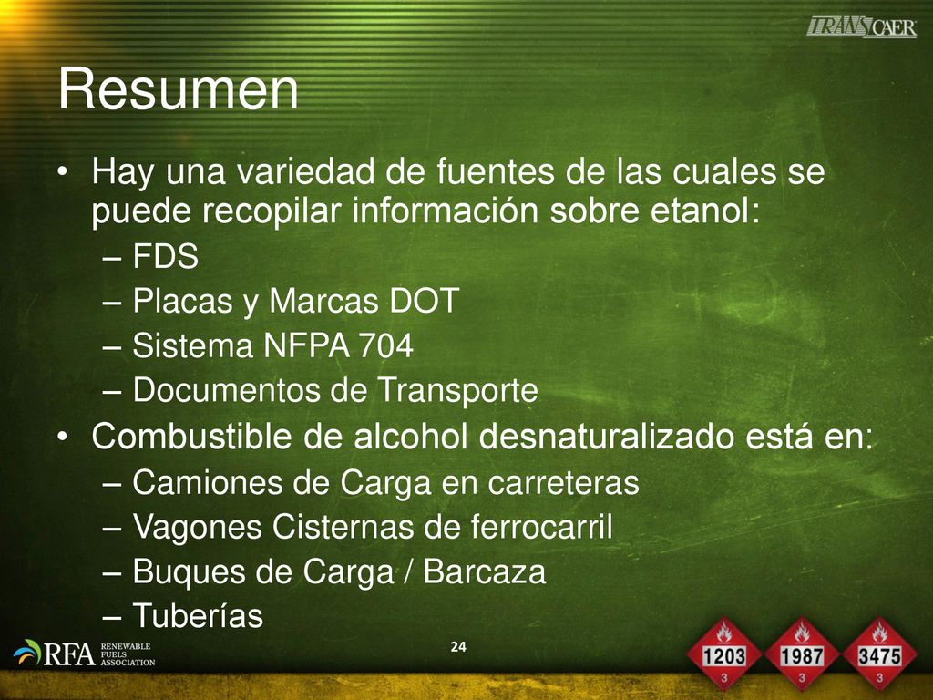 Resumen Hay una variedad de fuentes de las cuales se puede recopilar información sobre etanol: FDS.