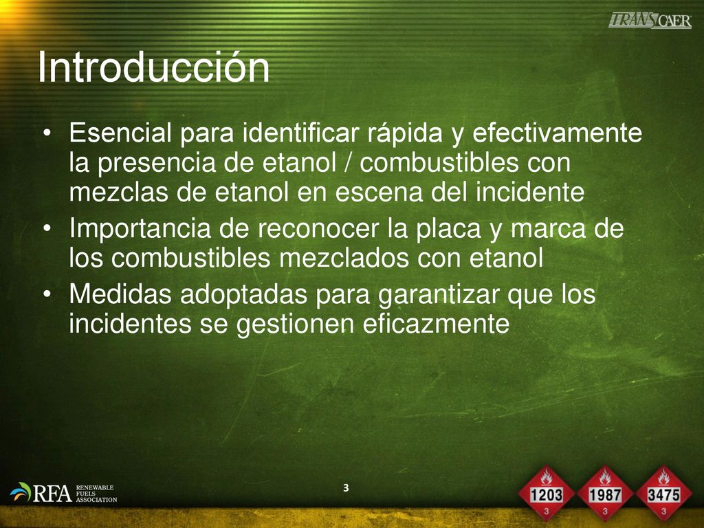 Introducción Esencial para identificar rápida y efectivamente la presencia de etanol / combustibles con mezclas de etanol en escena del incidente.