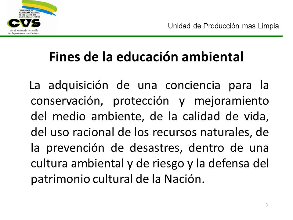 Fines de la educación ambiental