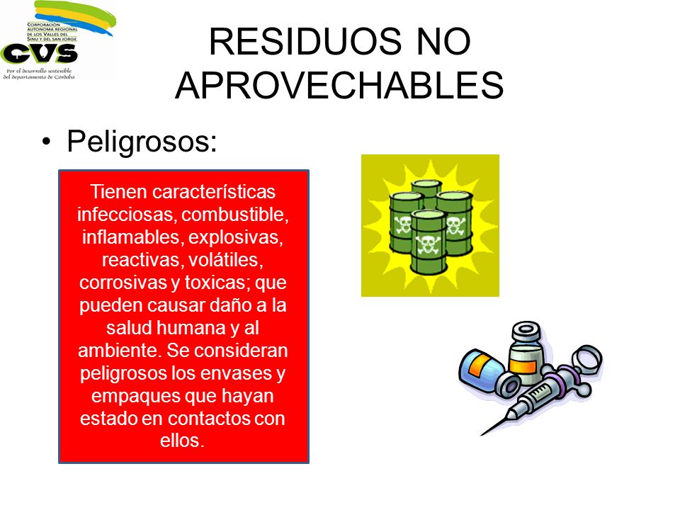 RESIDUOS NO APROVECHABLES