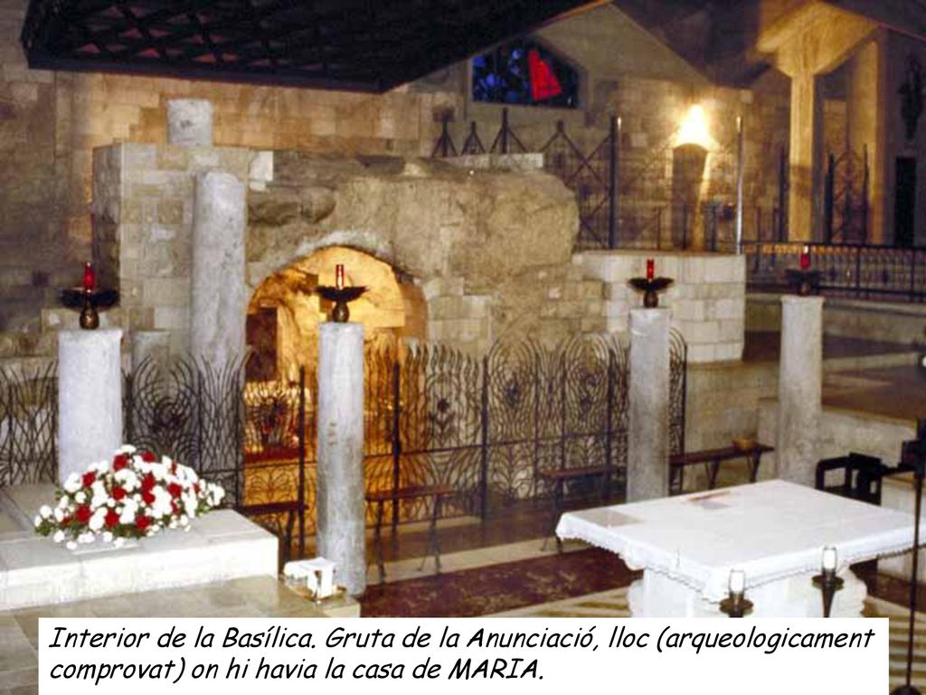Interior de la Basílica. Gruta de la Anunciació, lloc (arqueologicament