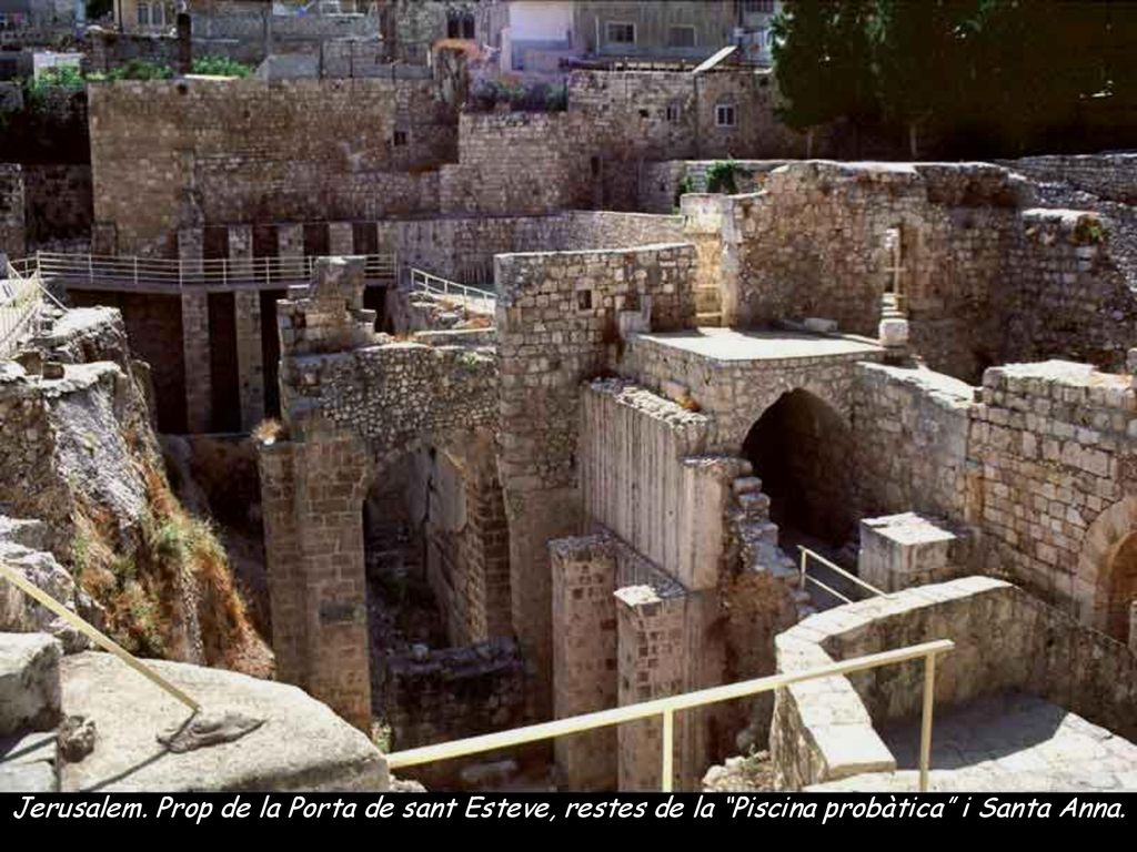 Jerusalem. Prop de la Porta de sant Esteve, restes de la Piscina probàtica i Santa Anna.
