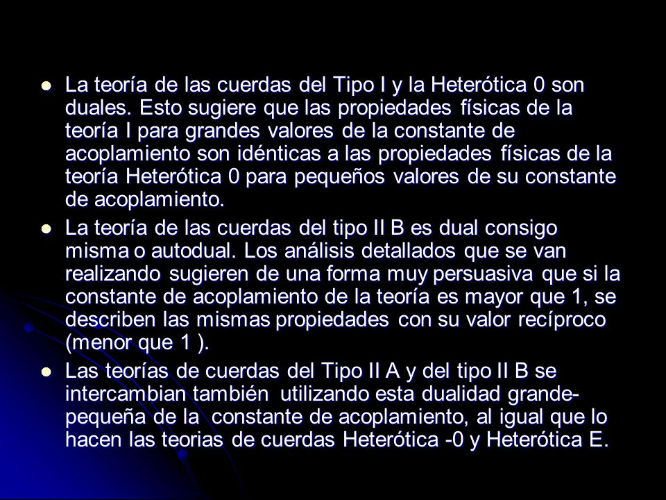 La teoría de las cuerdas del Tipo I y la Heterótica 0 son duales