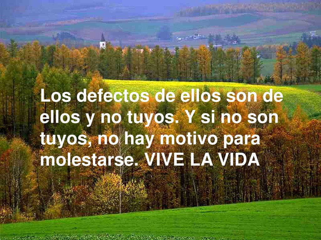 Los defectos de ellos son de ellos y no tuyos