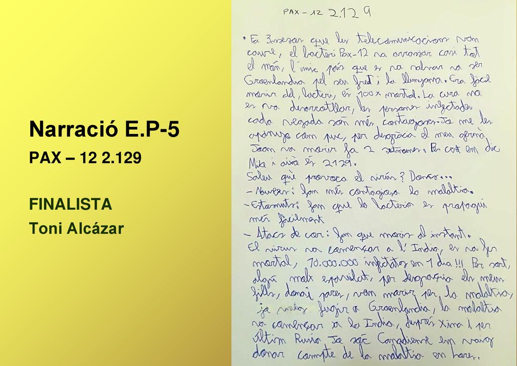 Narració E.P-5 PAX – FINALISTA Toni Alcázar
