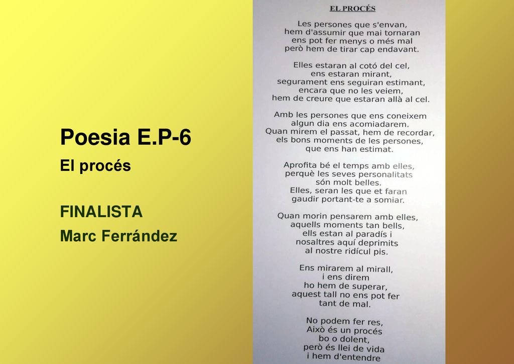 Poesia E.P-6 El procés FINALISTA Marc Ferrández