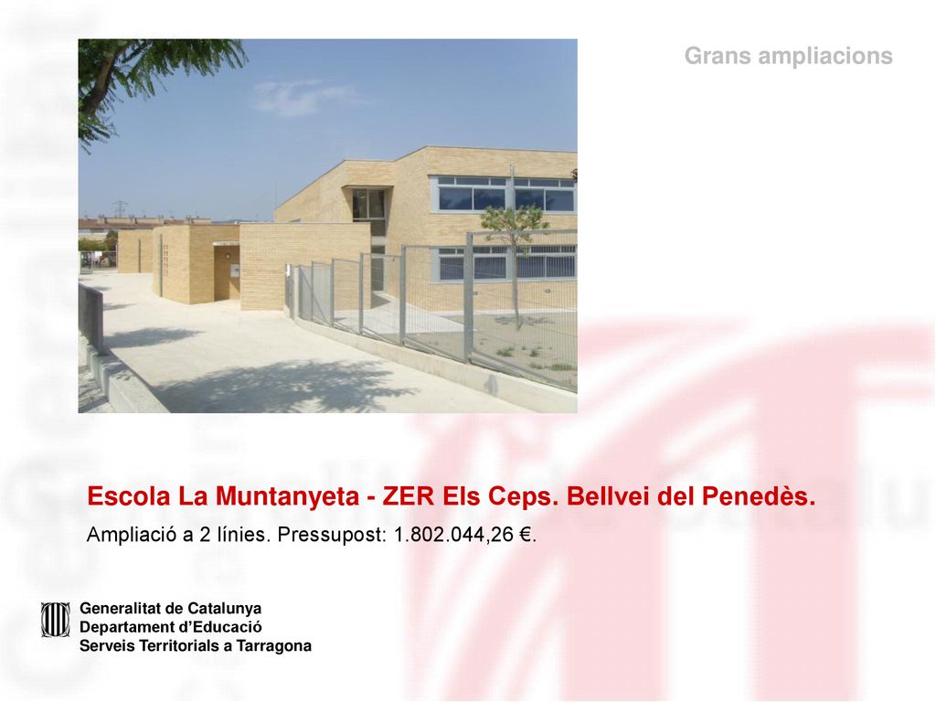 Escola La Muntanyeta - ZER Els Ceps. Bellvei del Penedès.