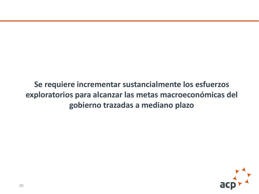 Se requiere incrementar sustancialmente los esfuerzos exploratorios para alcanzar las metas macroeconómicas del gobierno trazadas a mediano plazo