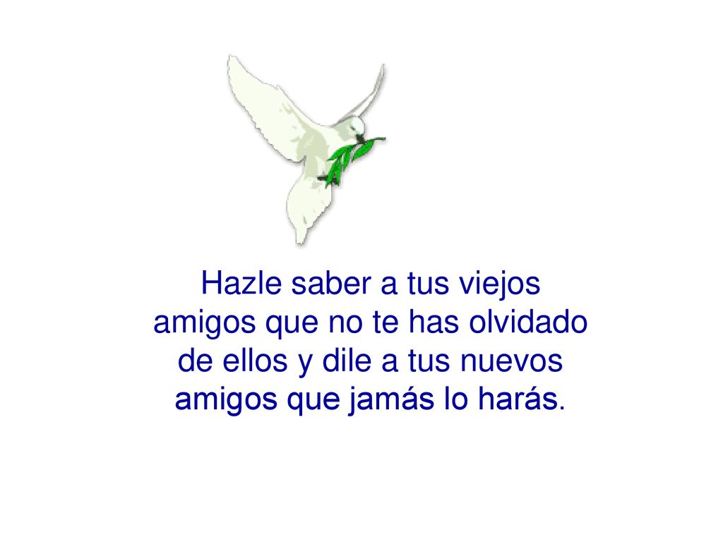 Hazle saber a tus viejos amigos que no te has olvidado de ellos y dile a tus nuevos amigos que jamás lo harás.