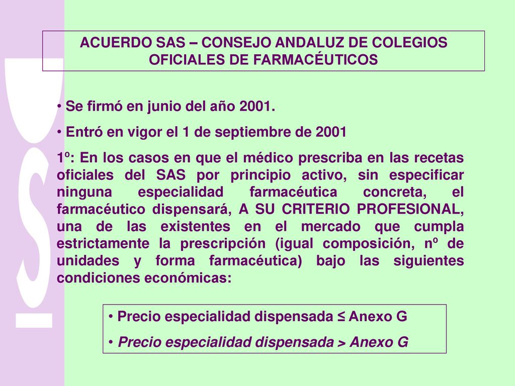 ACUERDO SAS – CONSEJO ANDALUZ DE COLEGIOS OFICIALES DE FARMACÉUTICOS