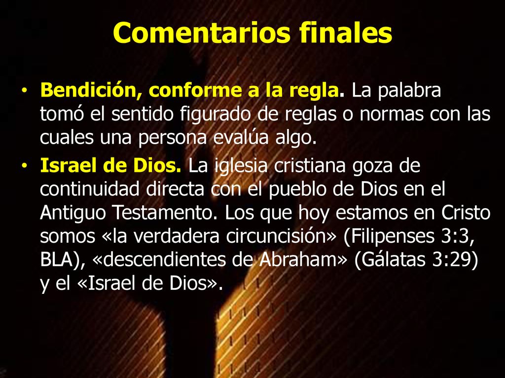 Comentarios finales Bendición, conforme a la regla. La palabra tomó el sentido figurado de reglas o normas con las cuales una persona evalúa algo.