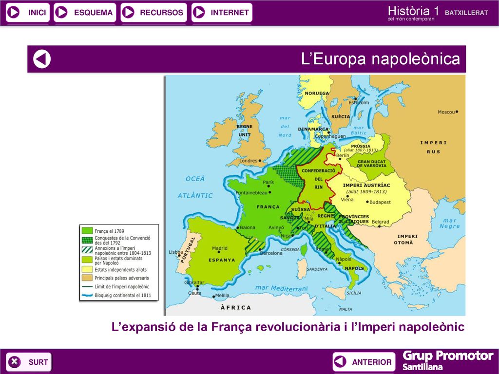L’Europa napoleònica L’expansió de la França revolucionària i l’Imperi napoleònic