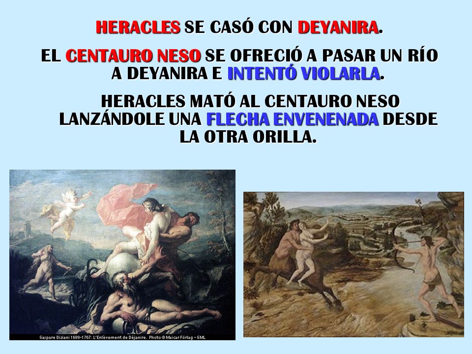 HERACLES SE CASÓ CON DEYANIRA.