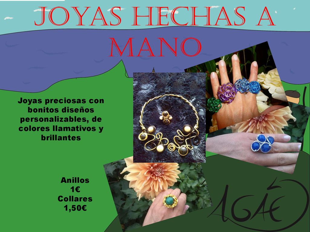Joyas hechas a mano Joyas preciosas con bonitos diseños personalizables, de colores llamativos y brillantes.