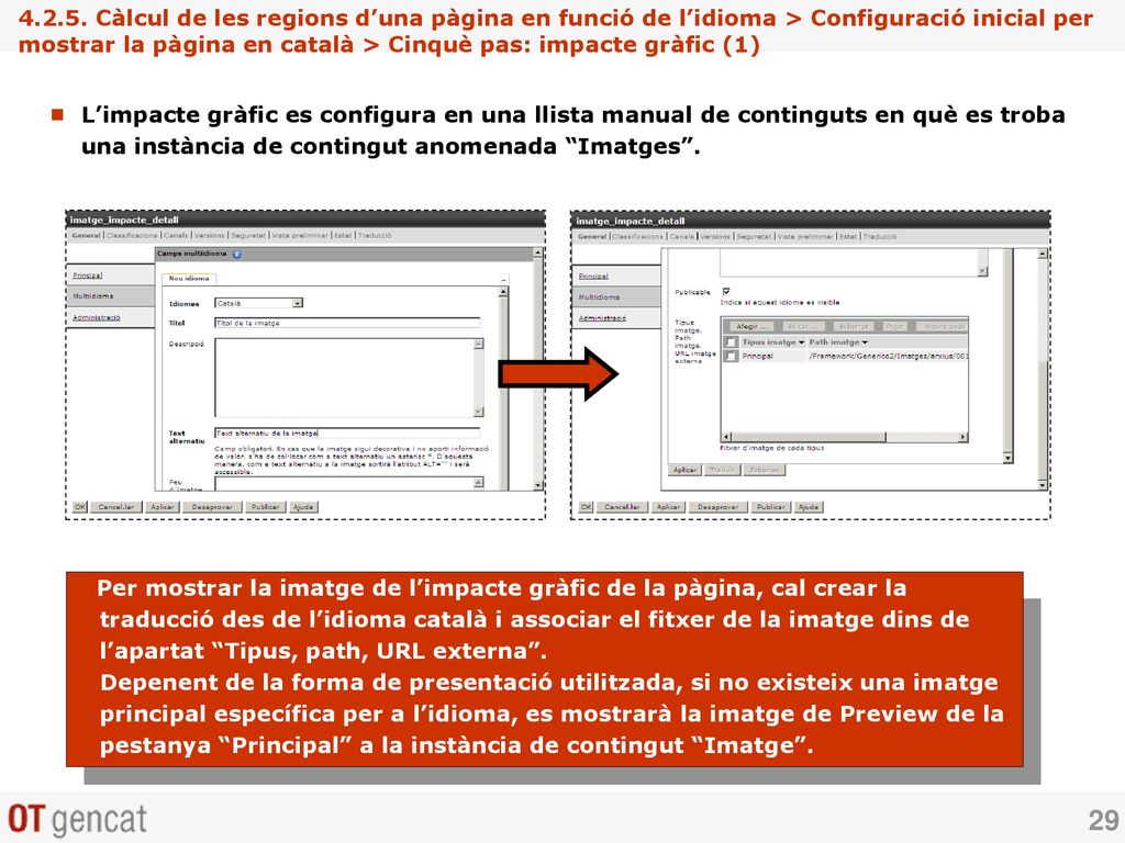 Càlcul de les regions d’una pàgina en funció de l’idioma > Configuració inicial per mostrar la pàgina en català > Cinquè pas: impacte gràfic (1)