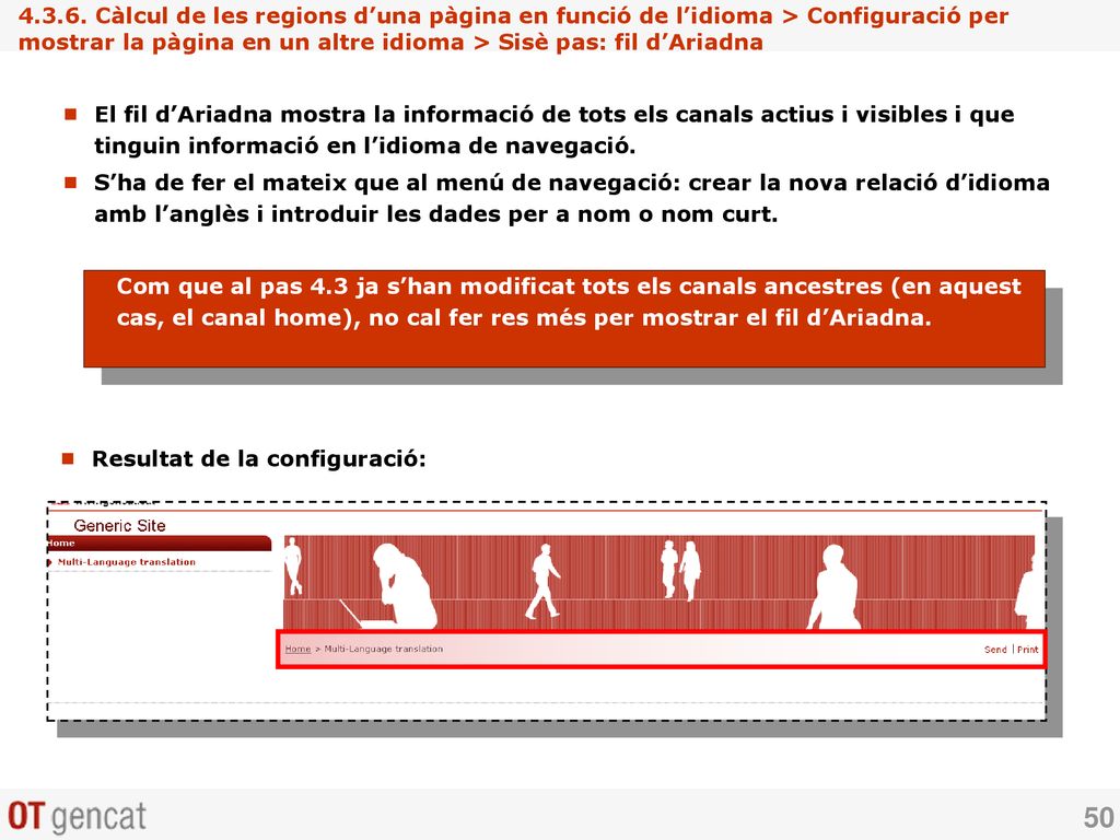 Càlcul de les regions d’una pàgina en funció de l’idioma > Configuració per mostrar la pàgina en un altre idioma > Sisè pas: fil d’Ariadna