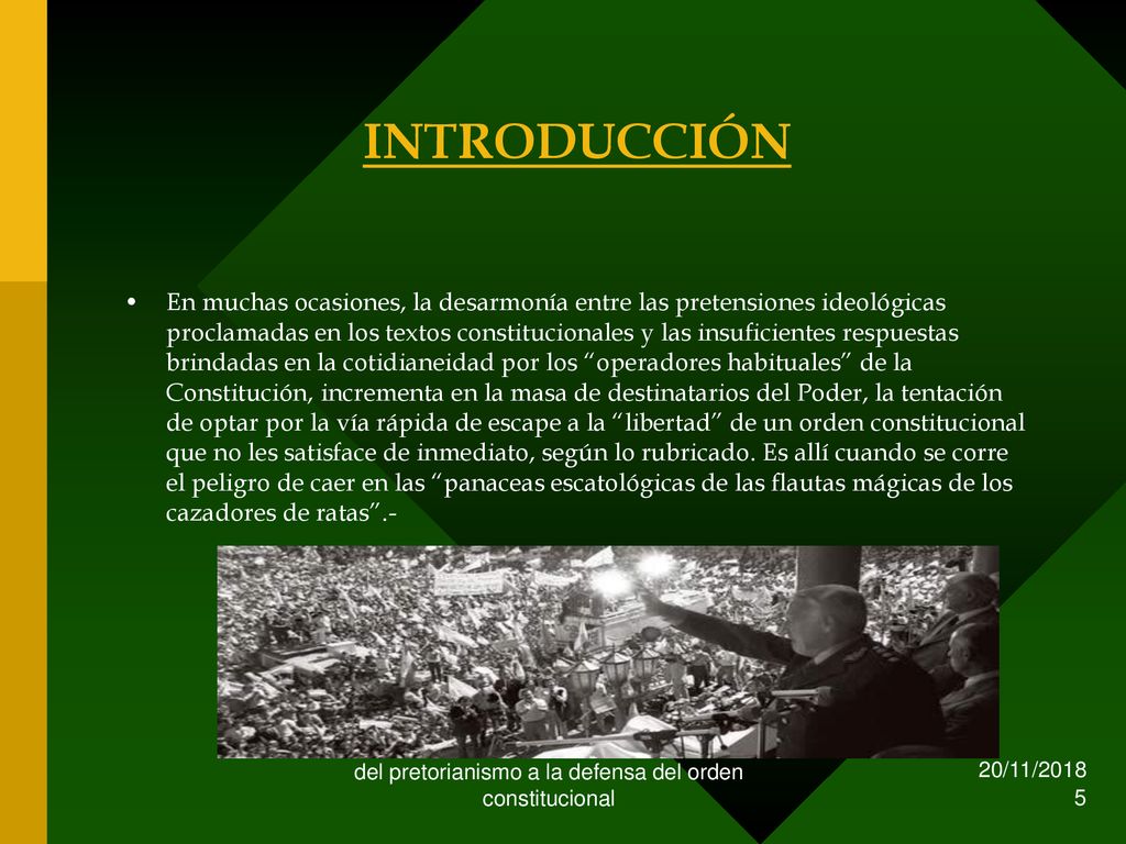 del pretorianismo a la defensa del orden constitucional