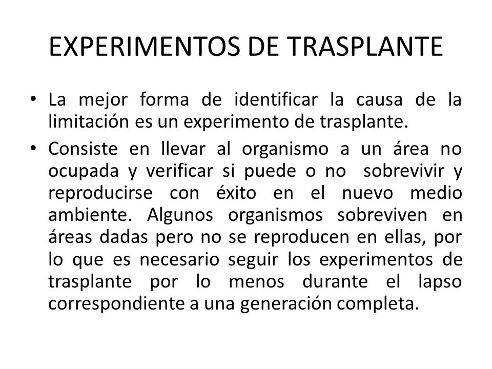 EXPERIMENTOS DE TRASPLANTE