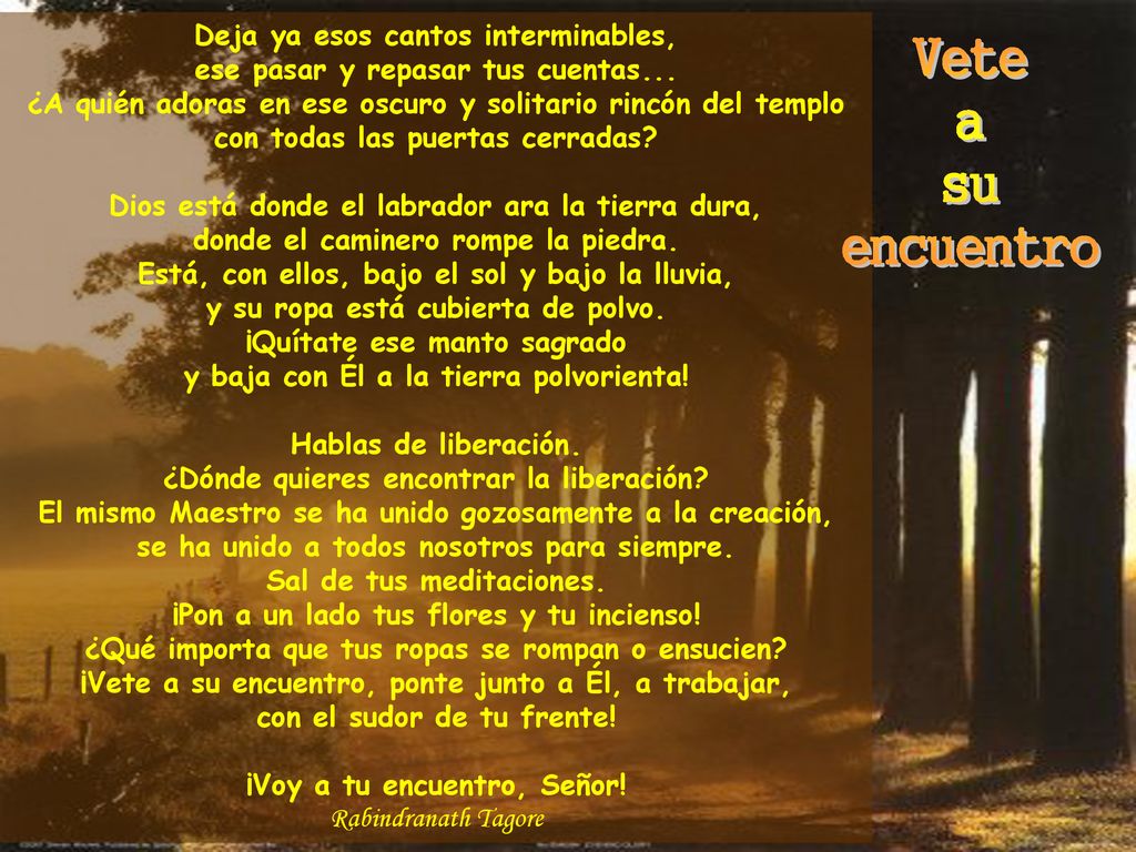Deja ya esos cantos interminables, ese pasar y repasar tus cuentas...