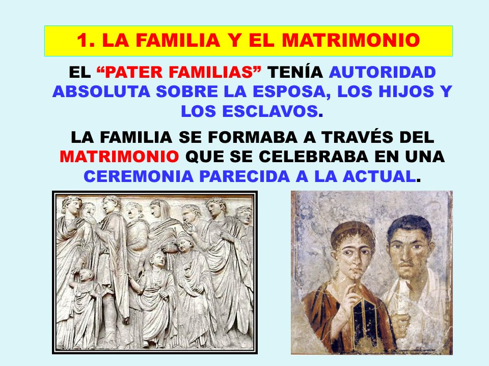 1. LA FAMILIA Y EL MATRIMONIO