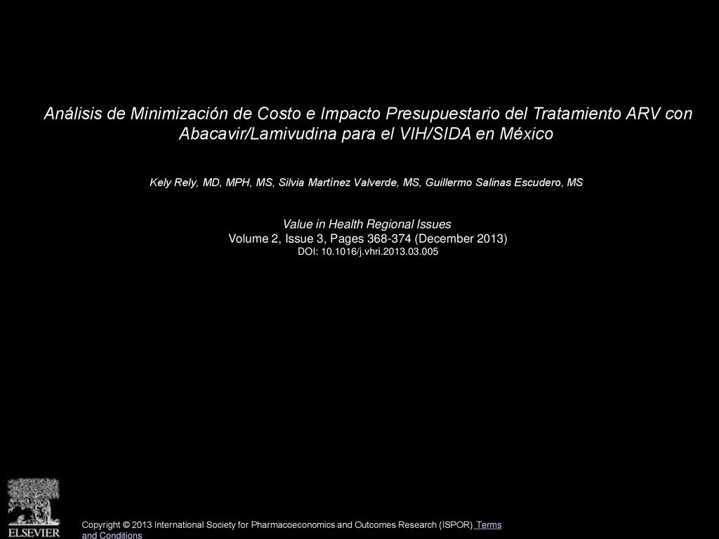 Análisis de Minimización de Costo e Impacto Presupuestario del Tratamiento ARV con Abacavir/Lamivudina para el VIH/SIDA en México