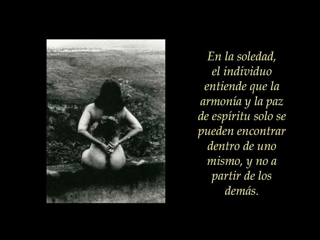 En la soledad, el individuo entiende que la armonía y la paz de espíritu solo se pueden encontrar dentro de uno mismo, y no a partir de los demás.