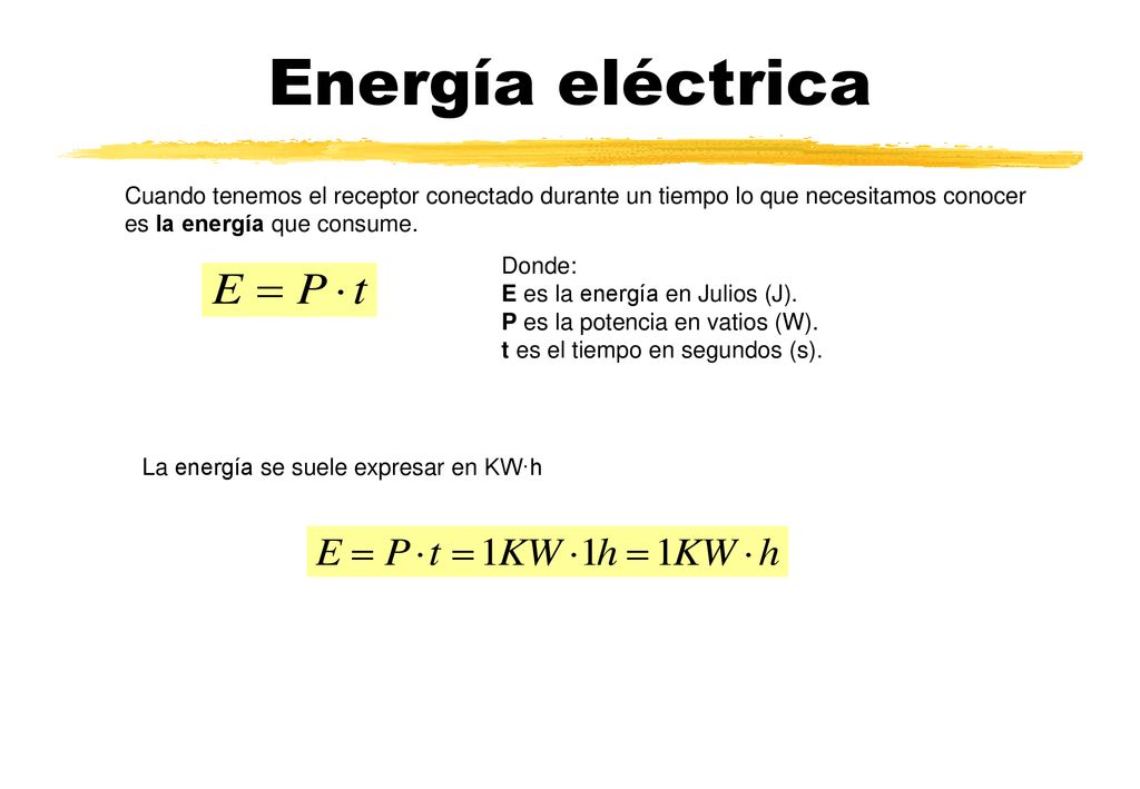 Energía eléctrica Cuando tenemos el receptor conectado durante un tiempo lo que necesitamos conocer es la energía que consume.