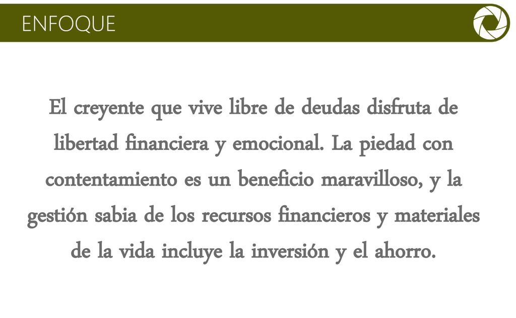 El creyente que vive libre de deudas disfruta de libertad financiera y emocional.