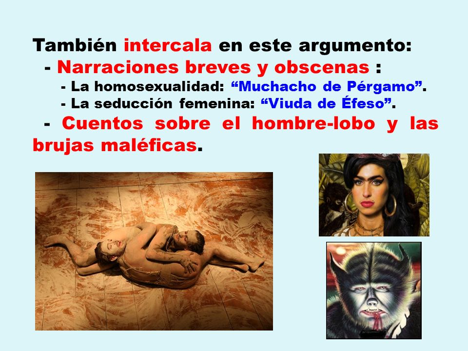 También intercala en este argumento: - Narraciones breves y obscenas :