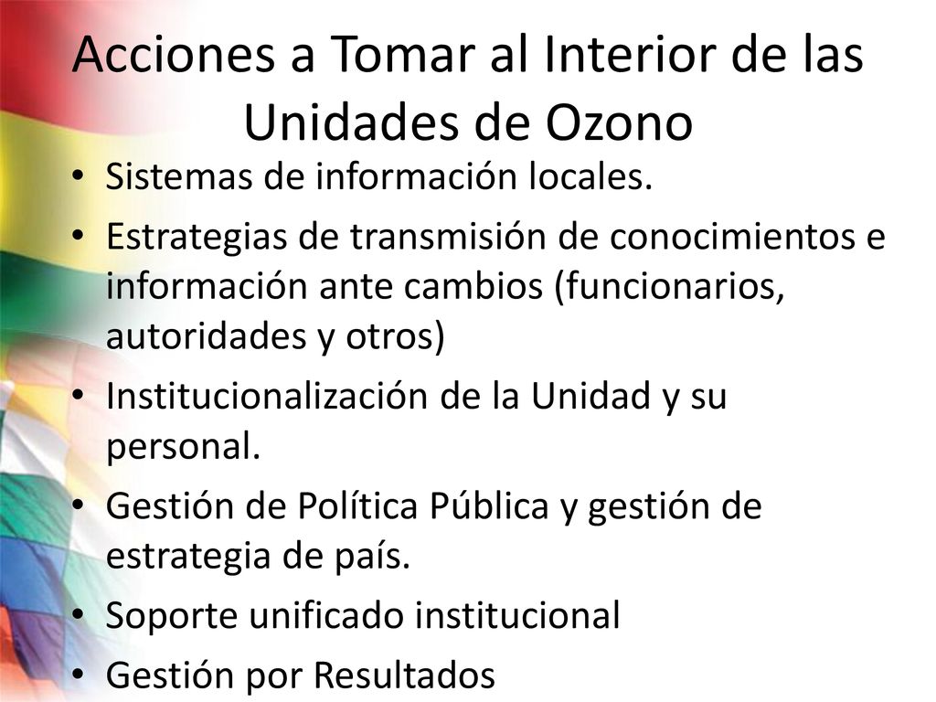 Acciones a Tomar al Interior de las Unidades de Ozono