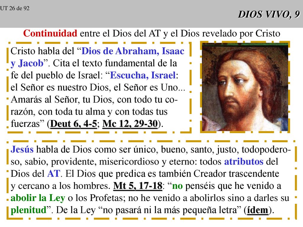 Continuidad entre el Dios del AT y el Dios revelado por Cristo