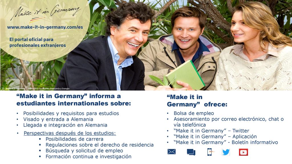 Make it in Germany informa a estudiantes internationales sobre: