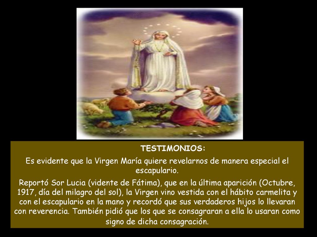 TESTIMONIOS: Es evidente que la Virgen María quiere revelarnos de manera especial el escapulario.