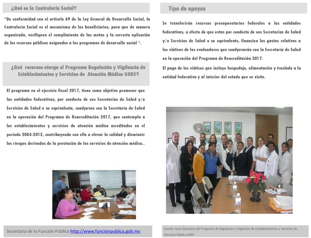 Tipo de apoyos ¿Qué es la Contraloría Social