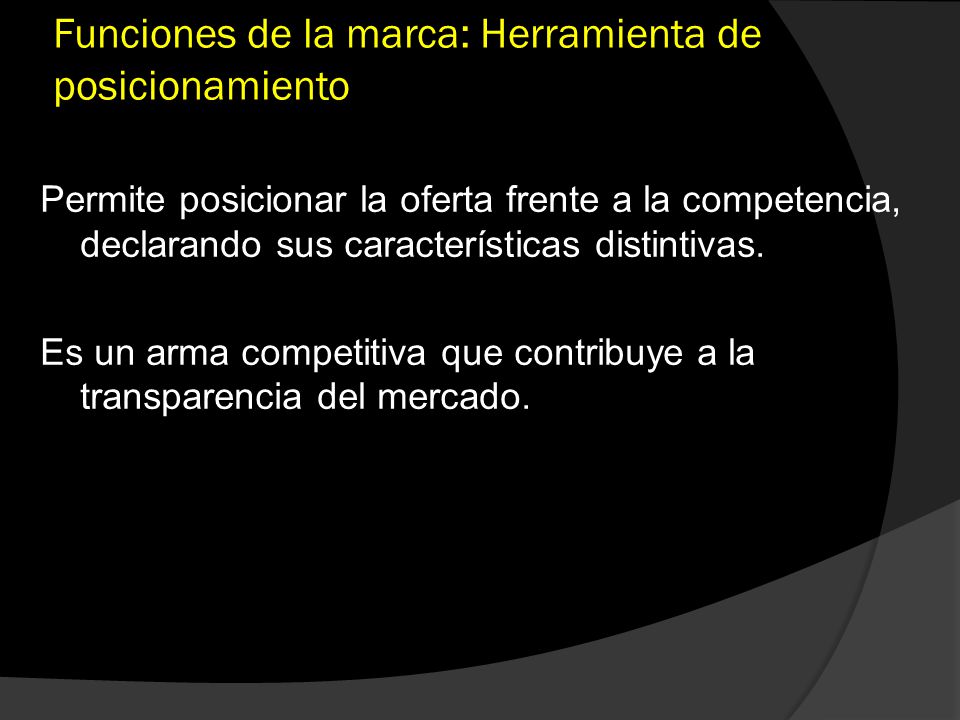 Funciones de la marca: Herramienta de posicionamiento