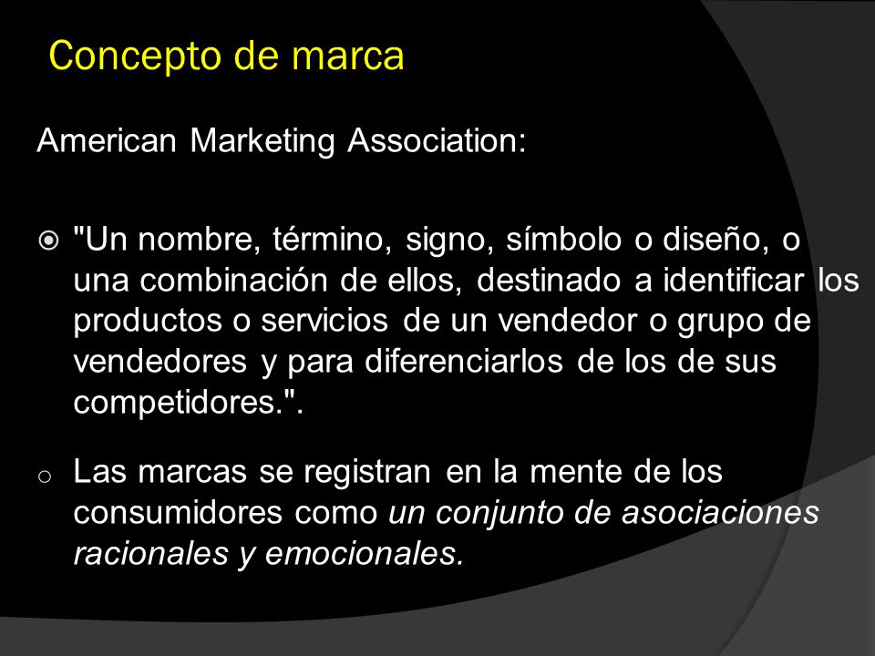Concepto de marca American Marketing Association: