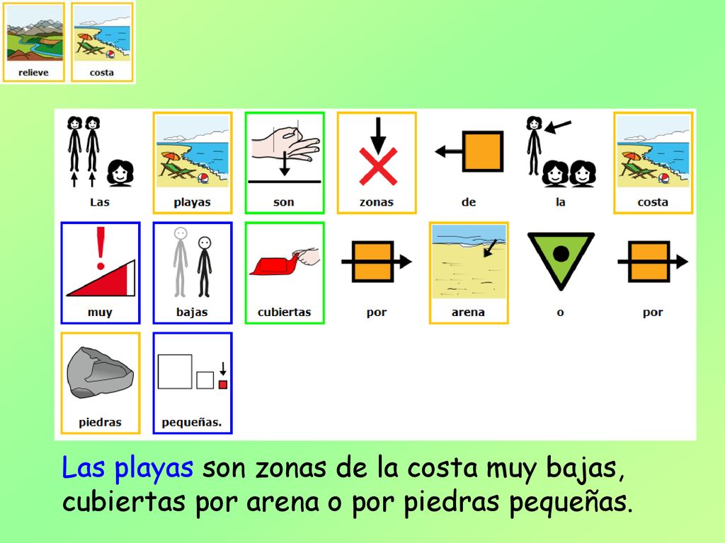 Las playas son zonas de la costa muy bajas, cubiertas por arena o por piedras pequeñas.