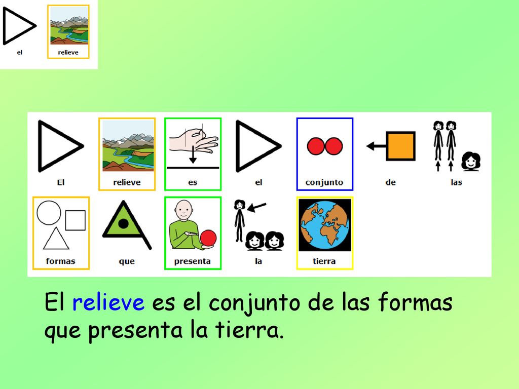 El relieve es el conjunto de las formas que presenta la tierra.
