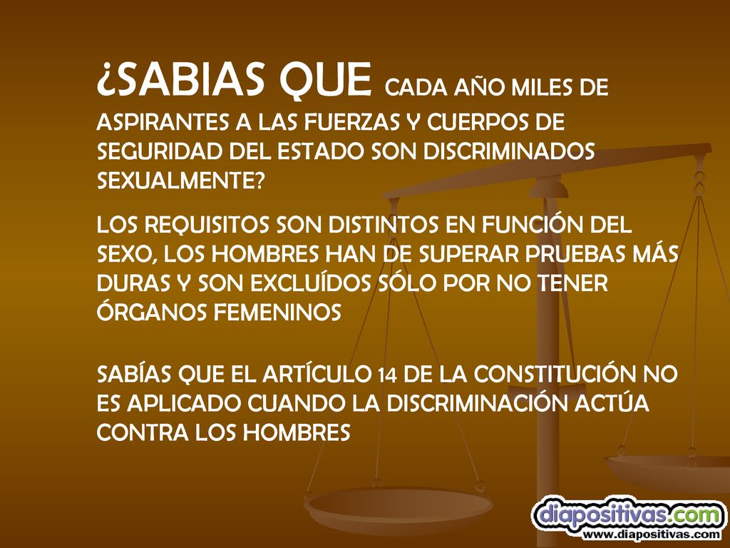 ¿SABIAS QUE CADA AÑO MILES DE ASPIRANTES A LAS FUERZAS Y CUERPOS DE SEGURIDAD DEL ESTADO SON DISCRIMINADOS SEXUALMENTE