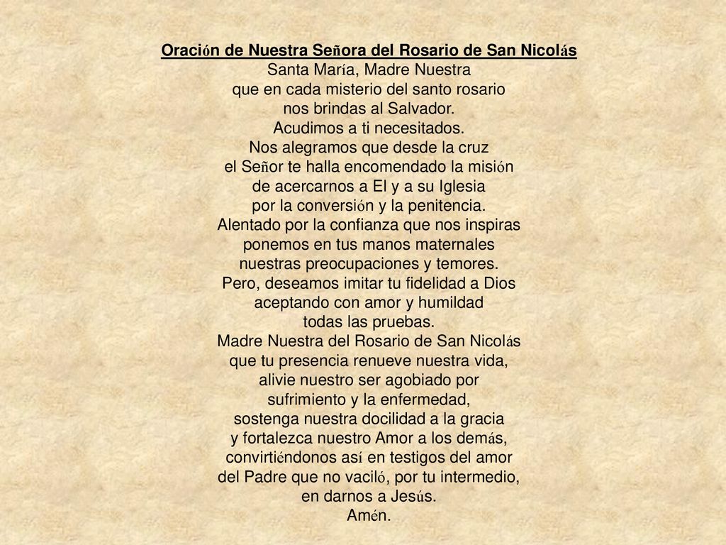 Oración de Nuestra Señora del Rosario de San Nicolás