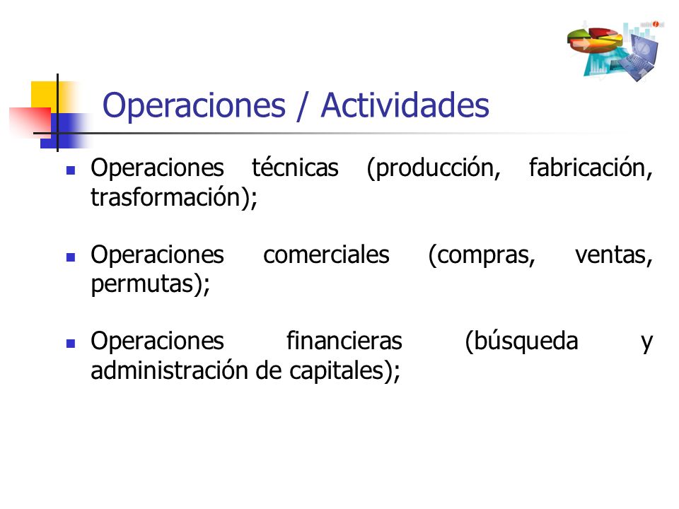 Operaciones / Actividades