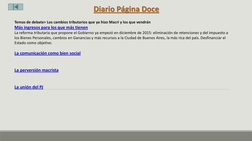 Diario Página Doce Más ingresos para los que más tienen